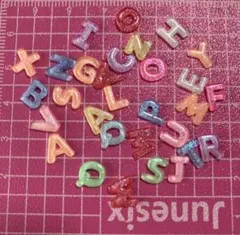 カラフル アルファベット ネイルパーツ 30個セット