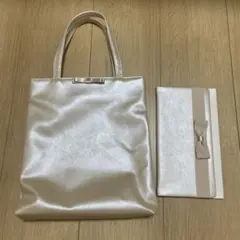 AIMER パールベージュ　サブバッグ　ミニトートバッグ　袱紗　ふくさ