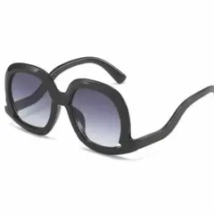 96平方ブラック太セルフレームサングラス眼鏡メガネ長方形レトロサイバuv400○