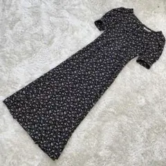 SNIDEL スナイデル　花柄ロングワンピース　ブラック