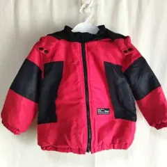 95サイズ フード付きアウター 赤&黒 (フード取り外し出来ます)