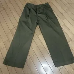 UNIQLO ハイウェストチノワイドパンツ w70cm カーキ