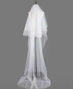 ホワイト ロング　ウェディングベール　ブライダル小物　長さ3m 幅1.5m