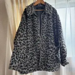 JEANASIS zip シャギー レオパード ミドルコート