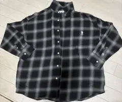 U.S. POLO ASSN. チェックシャツ ブラックグレー 刺繍ロゴ 長袖