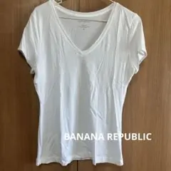 BANANA REPUBLIC TIMELESS T Vネック　半袖　M 白