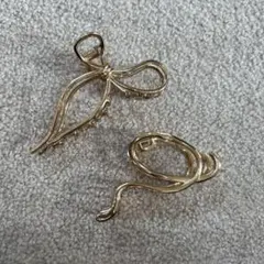 ユニークデザイン ヘアクリップ 2点セット