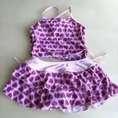 ハート柄フリルセパレート水着 140