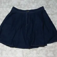 デニムフレアミニスカート