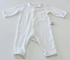 ユニクロ 丸襟ホワイト 長袖ロンパース 70cm