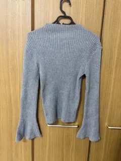 GRL グレー リブ編み 長袖ニット L