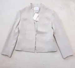 タグ付未使用品 23区 ノーカラージャケット 38 ベージュ オケージョン