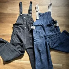 黒とデニムのオーバーオール 120cm