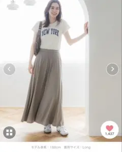 新品【coca】とろみフレアスカート　グレイッシュベージュ　long