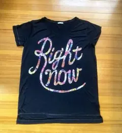 GU Right Now ロゴプリント Tシャツ ブラック XL 黒のサムネイル
