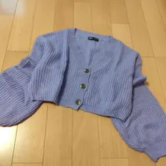 SHEIN　シーイン　 リブニット カーディガン パープル M　冬のサムネイル