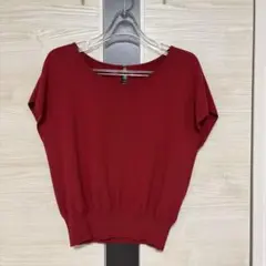 ◆プロポーションボディドレッシング　　ハートネック　春夏ニット　赤◆
