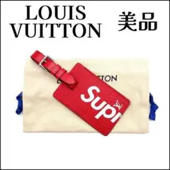 美品⭐︎ SUPREMEとLOUIS VUITTON レザー　ネームタグ　赤 2025年最新】supreme louis vuitton ネームタグの人気アイテム