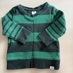 baby GAP 緑と黒のストライプ セーター 12-18ヶ月