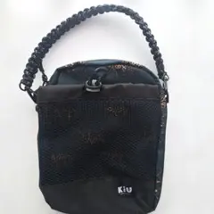 Kiu レオパード柄 パラコードメッシュポケットショルダー　ユニセックス