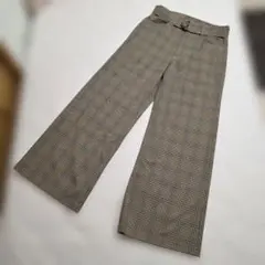 セール中️⭕️スピックアンドスパン 38 チェックパンツ 茶系