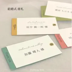 【期間限定】1枚100円→90円セール　結婚式 席札【ハトメ付き】