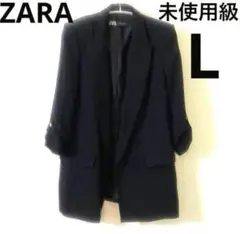 ZARA ロールアップスリーブブレザー　Ｌサイズ ブラック ジャケット