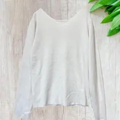 アースミュージックアンドエコロジー (M) Vネック ニット セーター