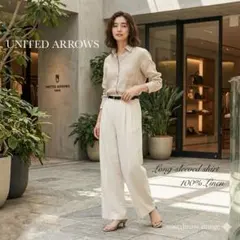 UNITED ARROWS ユナイテッドアローズ リネンシャツ ベージュ Sのサムネイル