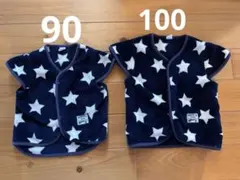 ベビーベスト 2枚セット 星柄 ネイビー　西松屋