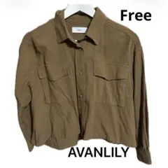 AVANLILY 長袖シャツ ブラウス　ブラウン FREEサイズ