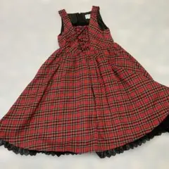 子供用Catherine Cottage 赤と黒のチェック柄 ワンピース 130