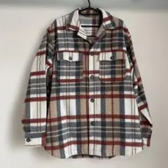 ネイビーグレーチェックシャツ