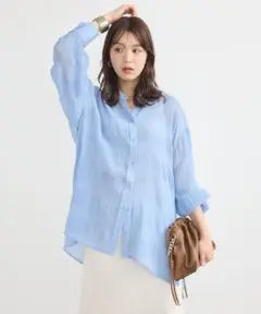 秋♡新品♡アースミュージックアンドエコロジー♡マジョリカプリーツレギュラーシャツ