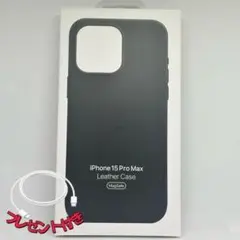 新品-純正互換品-iPhone15pro max　レザーケース　ブラック