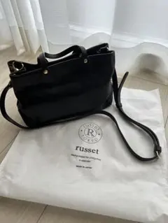 【美品】russet ラシット　ソフトレザー2way ショルダーバッグ ブラックのサムネイル