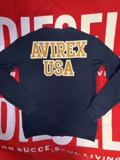 AVIREX ワッフル長袖カットソー ネイビー