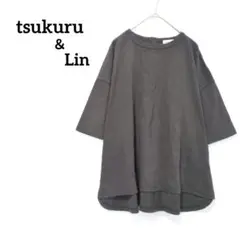 【tsukuru＆Lin】М　Tシャツ　カットソー　綿100%　黒　半袖