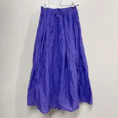 【LOWRYS FARM】インド綿 パープル マキシ丈スカート