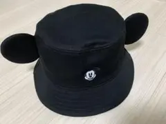 ミッキーマウス 耳付きバケットハット 黒
