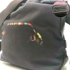 美品✨ポールスミス ミニクーパー ショルダーバッグ マルチストライプ 紺色のサムネイル