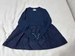 新品未使用sonoネイビー 長袖ニットペプラム サイズ1