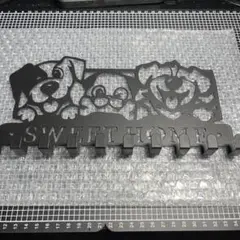 犬猫シルエット SWEET HOME フック付き