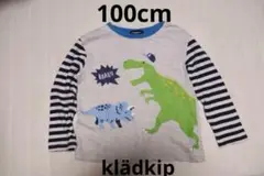 klädkip 恐竜プリント 長袖カットソー 100cm