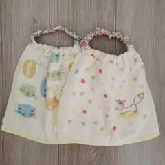 おりこうタオルエプロン　二重　 保育園 お食事エプロン ベビースタイ 二枚セット