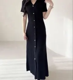 ワイドリブスキッパーニットワンピース　マーキュリーデュオ