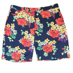 【極美品】RLX ラルフローレン ゴルフ ハーフパンツ ハイビスカス柄 総柄38