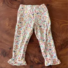 アンパンマンミュージアム　女の子　花柄フリル付きレギンス　ズボン　90