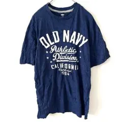オールドネイビー Tシャツ クルーネック 半袖 カレッジロゴ M相当 紺 綿のサムネイル