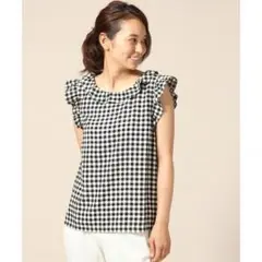 ガラフリルブラウスノースリーブ